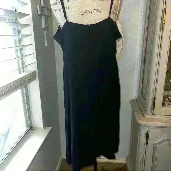 Nine West black linen like ruched midi dress 2X - Picture 4 of 7